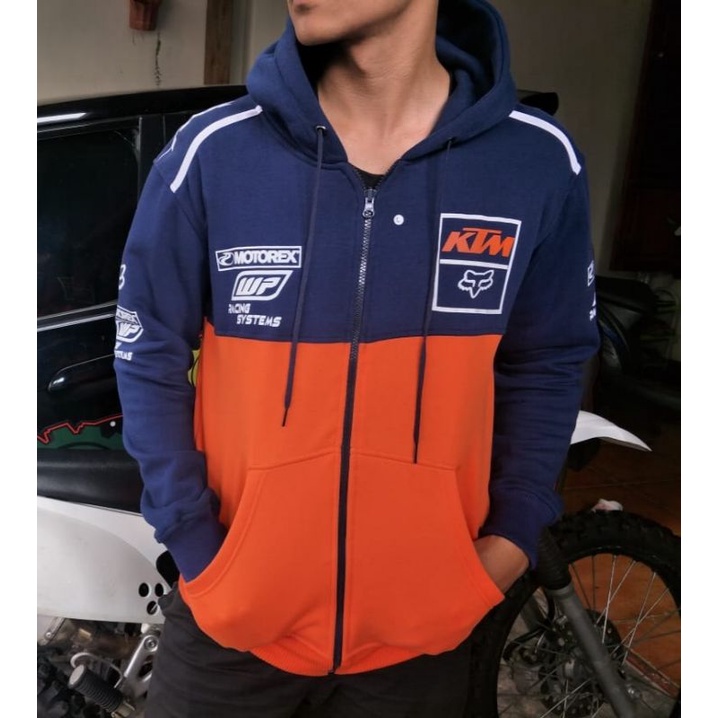 JAKET TRAIL HOODIE KTM NAVY ORANGE