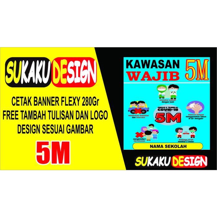 Spanduk Banner 5M Cegah Covid Di Sekolah