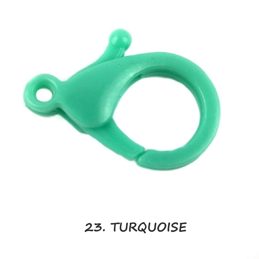 Kaitan Kokot Udang Plastik Claps Plastik Uk 35mm Warna/i Doff Harga/Pc-23. TURQUOISE