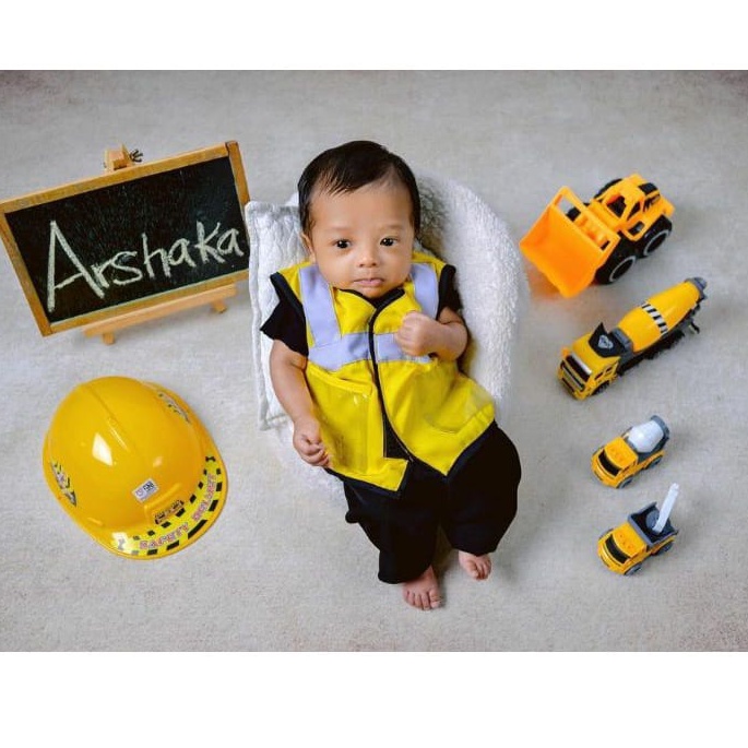 Vest Kontraktor kostum anak laki laki rompi kontraktor kostum anak rompi proyek kontraktor