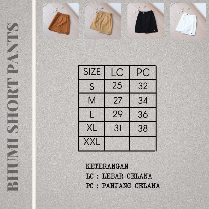 SHORT BHUMI PANTS - Promo 10.10 Celana pendek kain nyaman Anak Cewek Cowok  Pants Baby Canvas Laki Perempuan Lucu Murah 1-6 Tahun