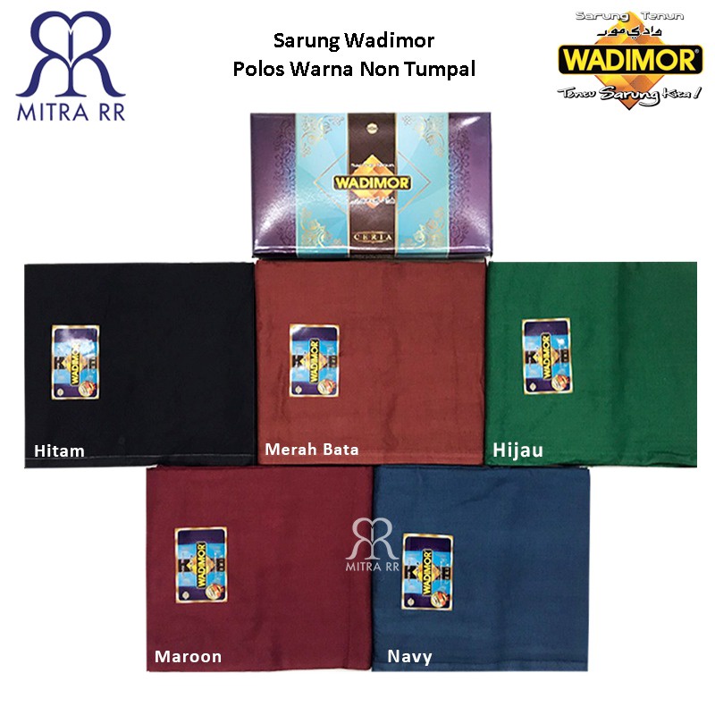 Sarung Tenun WADIMOR Polos Warna Non Tumpal Satuan / Grosir Sarung Dewasa