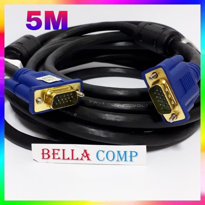 Kabel VGA To VGA L Kabel VGA Male To Male 5 Meter NYK/NYK Kabel VGA Male To Male 5M - Kabel VGA 5m