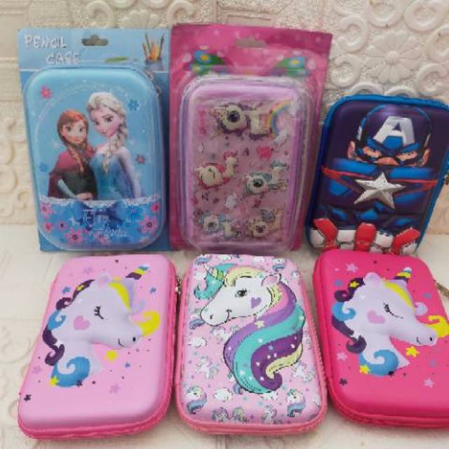 Kotak pensil smiggle Unicorn Little Pony LOL Spiderman 