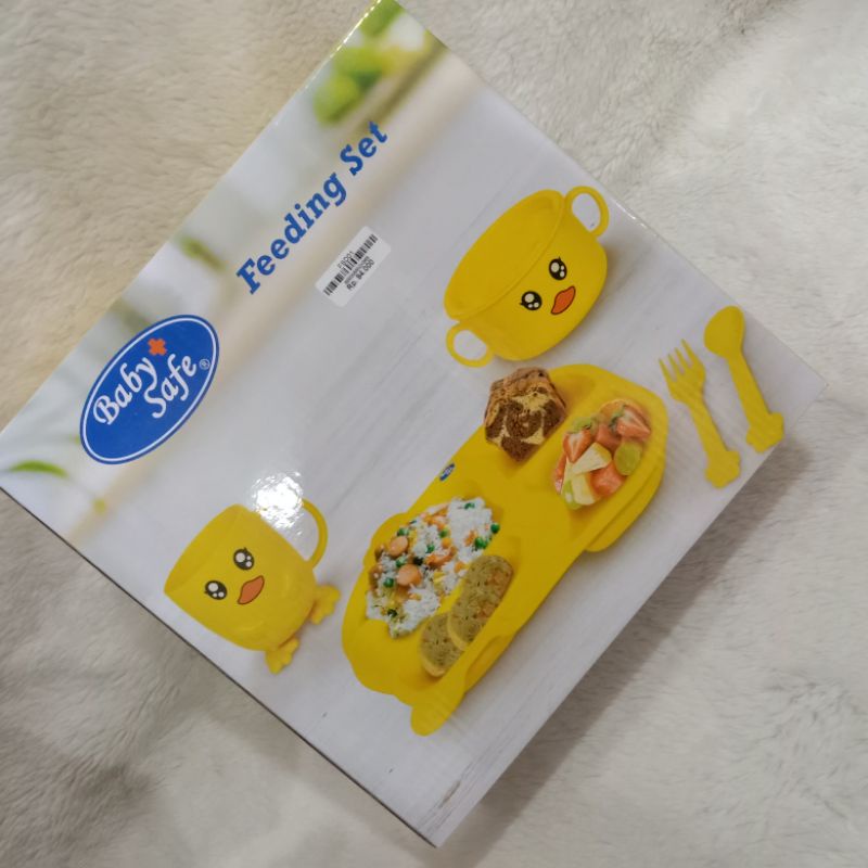 READY FEEDING SET BABYSAFE DUCK LUCU/TEMPAT MAKAN ANAK GEMOY