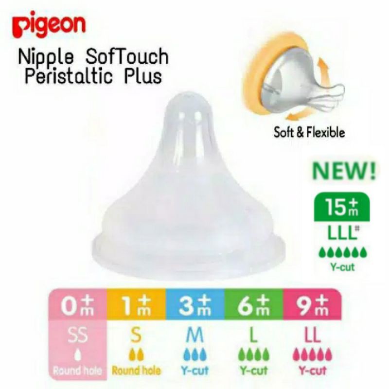 PIGEON Nipple / Dot SofTouch Peristaltic Plus WideNeck / PPSU