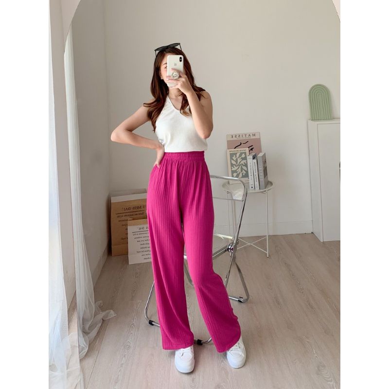 Celana Kulot Wanita Kulot Knit Pants Cullote Highwaist Pants Premium