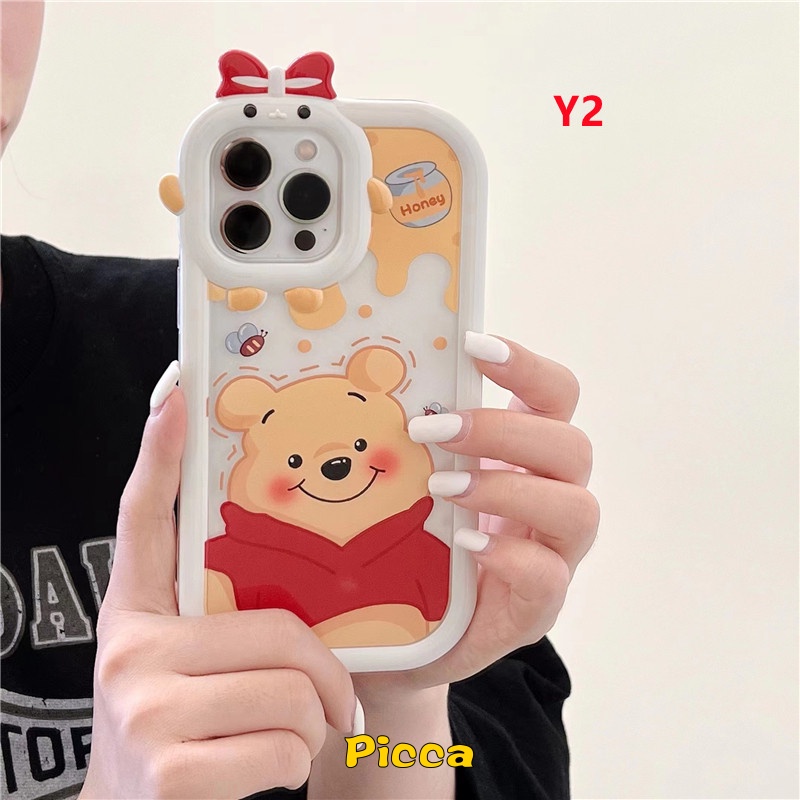 Lensa Desain Kartun Winni The Pooh Monster Untuk OPPO A15s A17 A33 A74 A55 A57 A76 A96 A3s A7 A5s A12 A53 A33 A74 A95 A16K A52 A16 A9 Reno 6 7Z A1 A5s Ani 5s 7s Az Af Case Pelindung Earphone Bluetooth Airpod