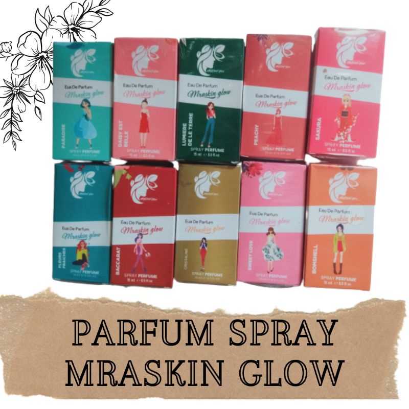 PARFUM SPRAY MRASKIN GLOW BPOM