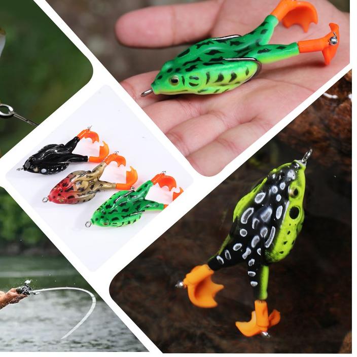 ♥ YUDO Lure Umpan Casting Katak Lure Soft Frog Dengan Kaki Berputar Umpan Pancing Legs Thunder Frog 