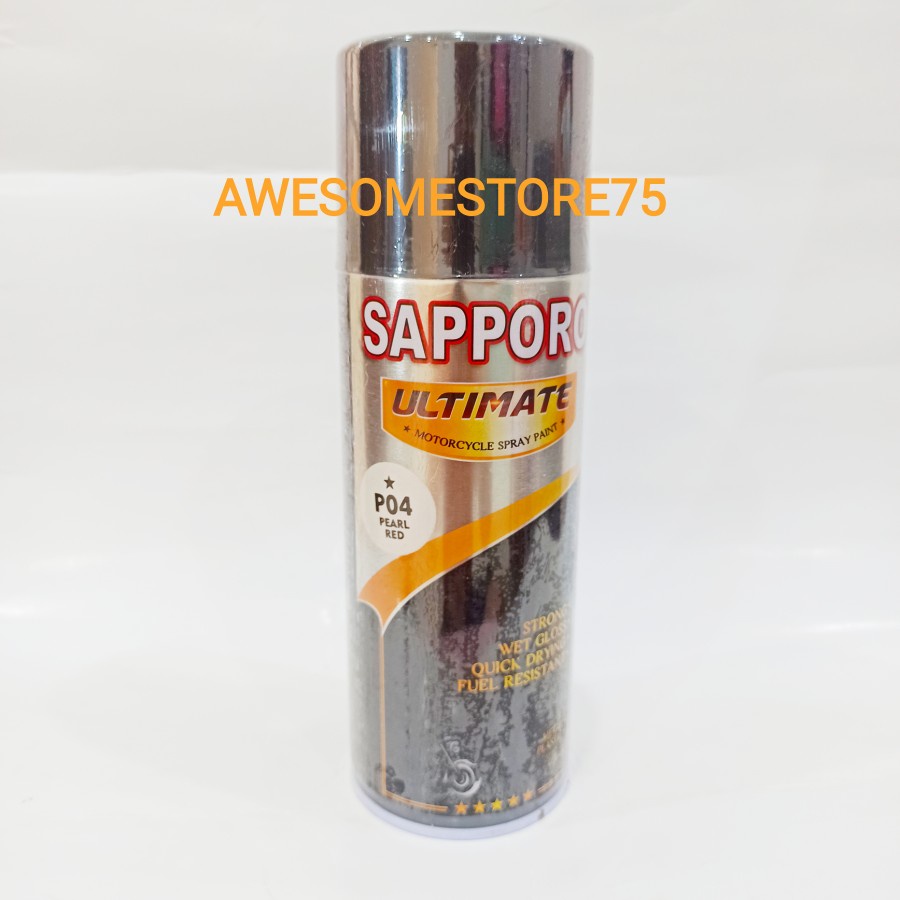 SAPPORO ULTIMATE P04 PEARL RED Merah Mutiara Transparan Cat Semprot Pylox Pilox