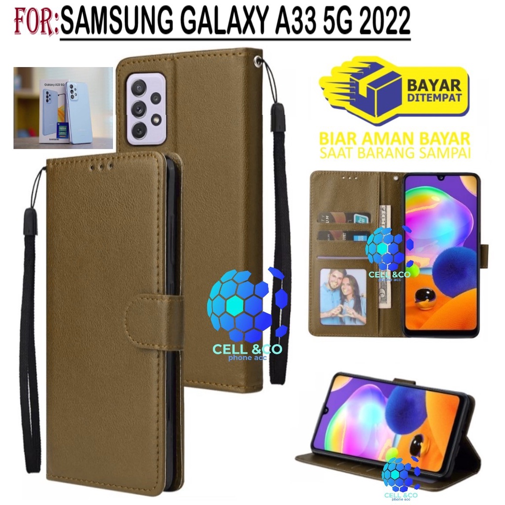 NEW SAMSUNG GALAXY A33 5G 2022 CASE FLIP LEATHER WALLET PREMIUM FLIP CASE BUKA TUTUP KESING HP CASING FLIP CASE WALLET SAMSUNG A33 5G TERBARU