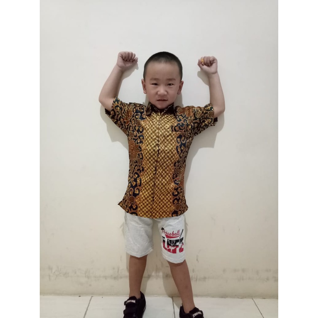 SB Collection Atasan Kemeja Ryo Lengan Pendek Batik Anak Laki-laki