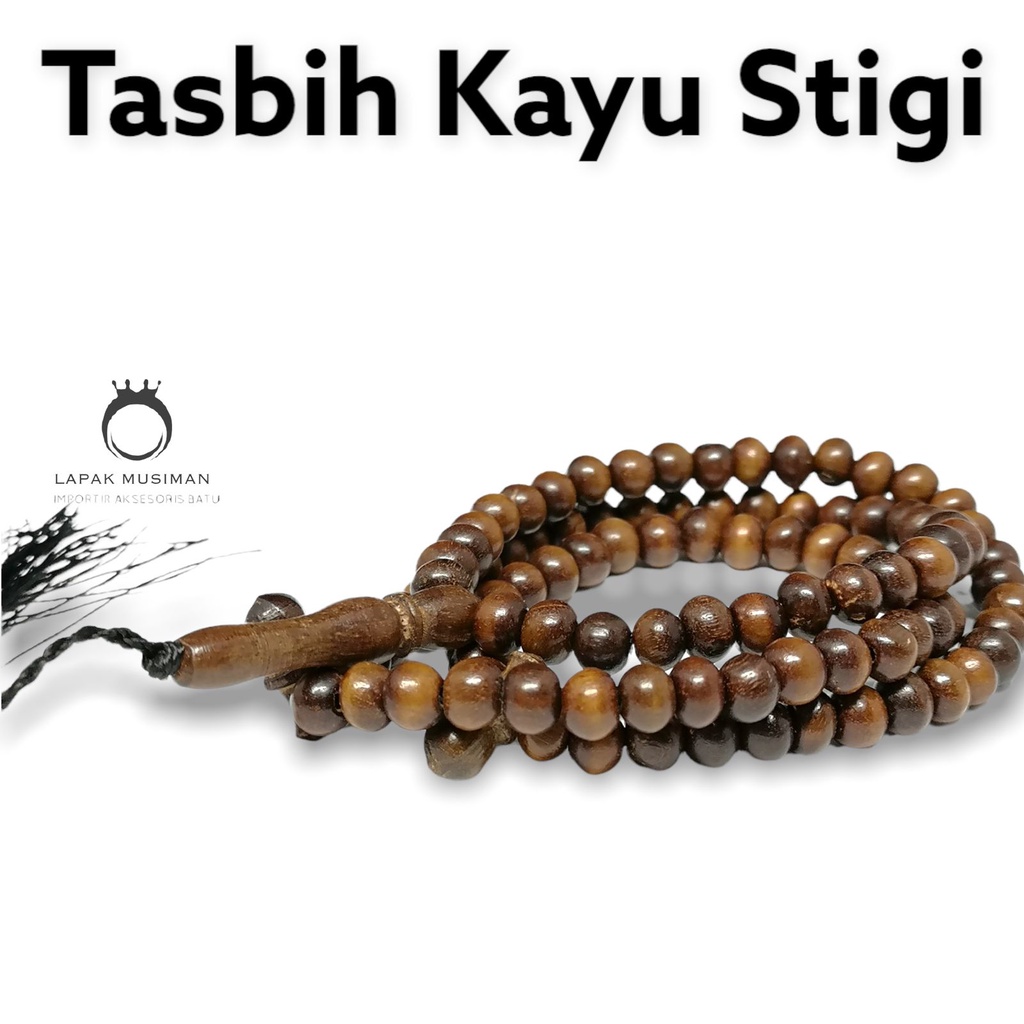 [Bayar di Tempat] Tasbih 99 Butir Kayu Stigi Asli Garansi Tasbih Muslim