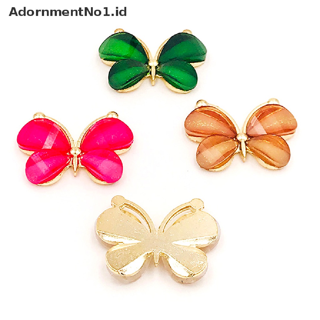 (AdornmentNo1) 10pcs / Set Hiasan Kupu-Kupu flatback Bahan resin Untuk Dekorasi Handphone / Scrapbook