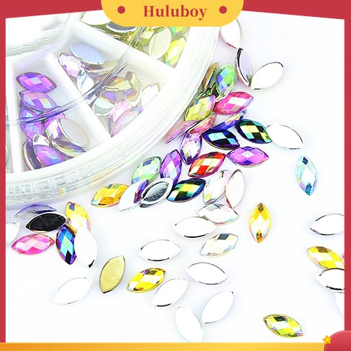 Huluboy Huluboy♡ Tempat Penyimpanan Bentuk Roda Isi Manik-Manik Kuku 3D 12 Warna Campur Alat DIY