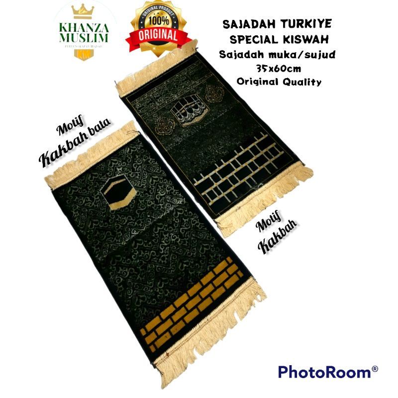 sajadah anak mini hitam turky halus lembut tebal halus premium ukuran 35×60cm