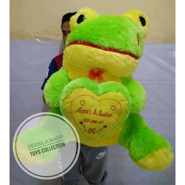DEEBILASHOP - (BISA UKIR NAMA) BONEKA KEROPI LOVE / BONEKA KEROPI JUMBO / BONEKA KEROPI DUDUK