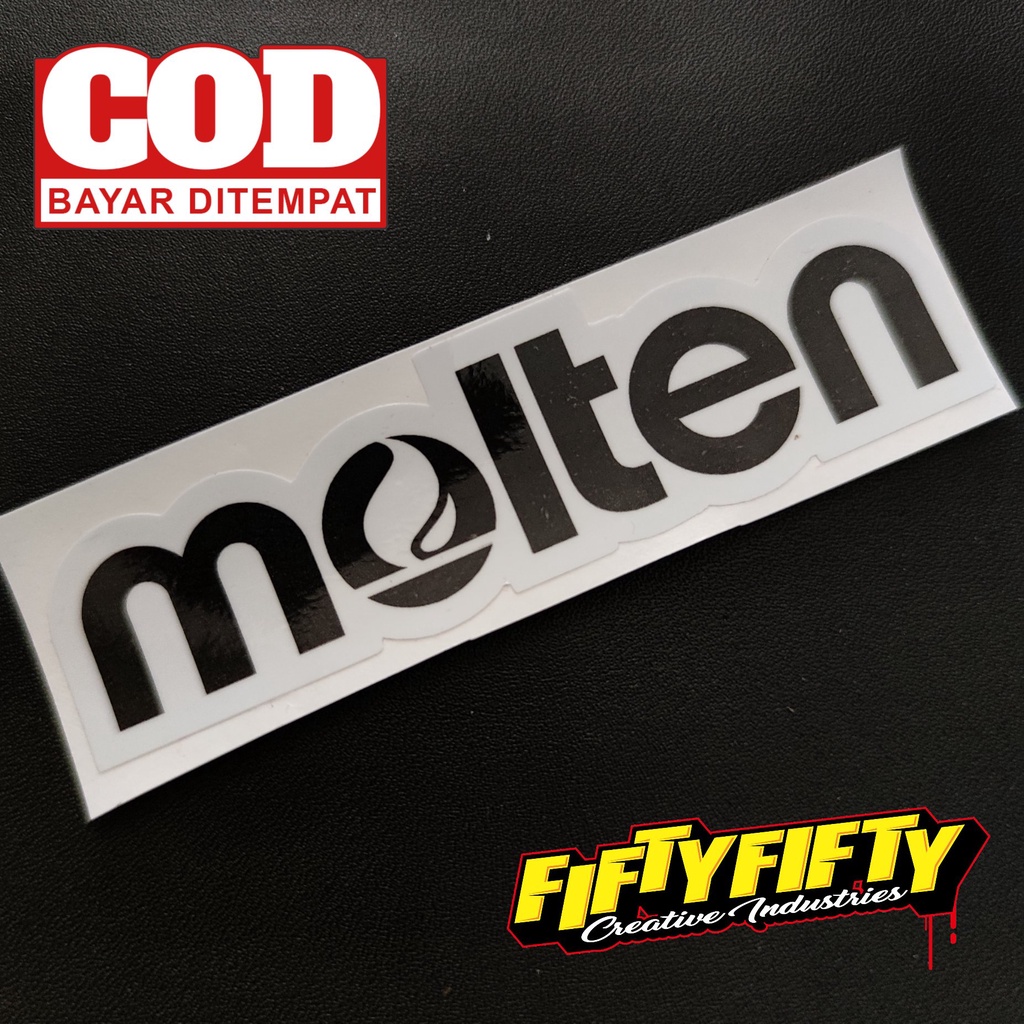 Stiker Print Cut MOLTEN Stiker Printing Laminasi Glossy Tahan Air Stiker Motor Mobil Helm Sudah Membentuk Pola Desain