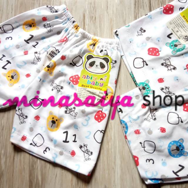 ABIY BABY 3 pcs Celana Pendek Bayi SNI Seri Putih Uk. S - XL