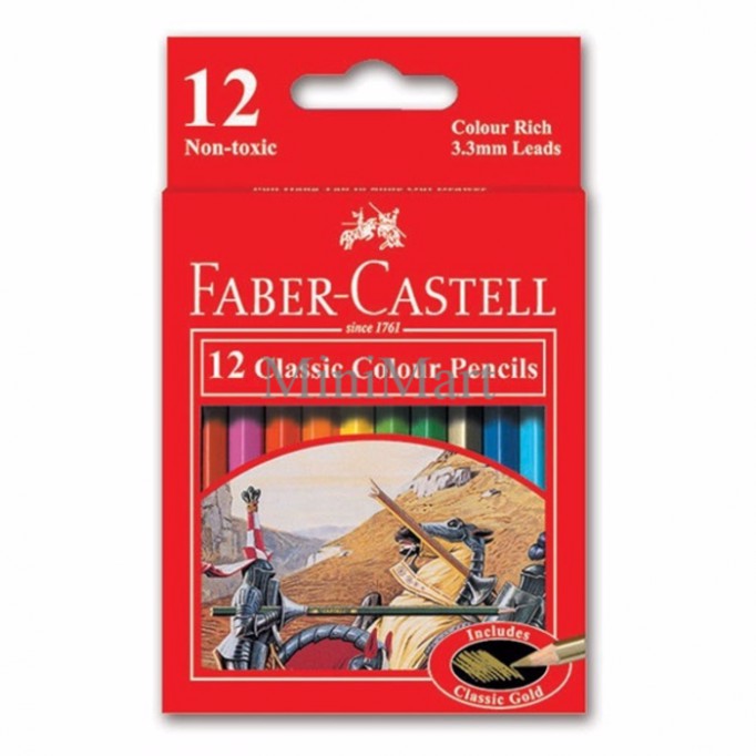 

HOT - PROMO FABER CASTELL COLOUR PENCIL CLASSIC PENSIL 12 WARNA PENDEK STAND PAKET ALAT TULIS