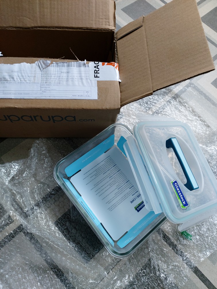 Tempat Makan 2.7 Ltr Glasslock Handy Wadah Makan Lunch Box - Biru