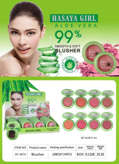 BLUSH.ON ALOE VERA HASAYA GIRL 8.seri / free kuas