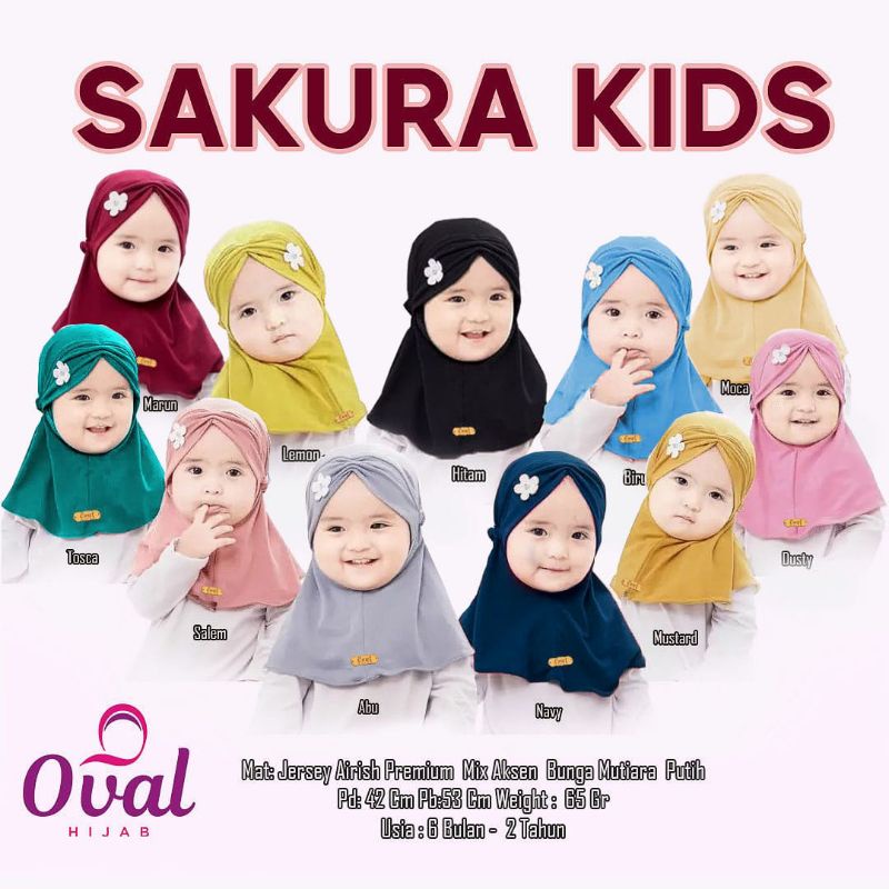 Sakura hijab kids ori oval hijab