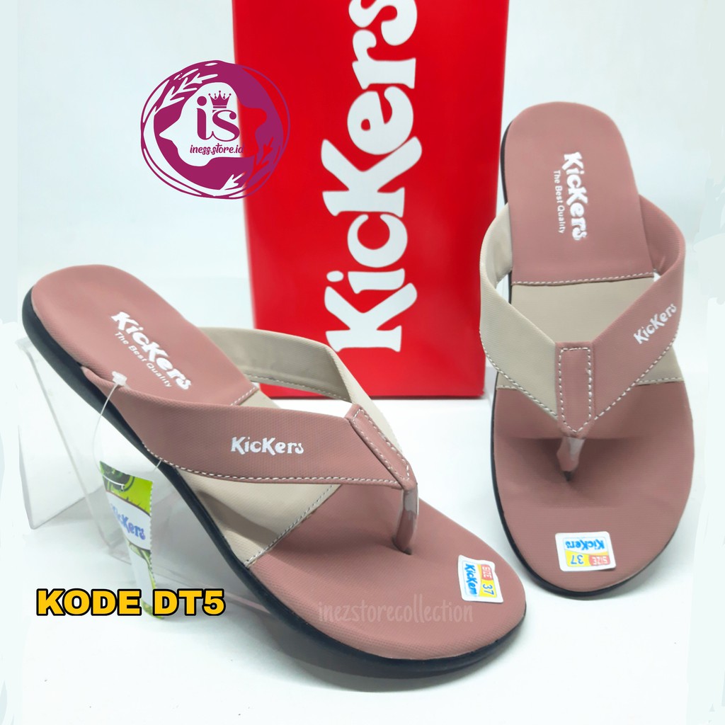 SENDAL JEPIT WANITA KICKERS DISTRO TERBARU DT5 MURAH GROSIR