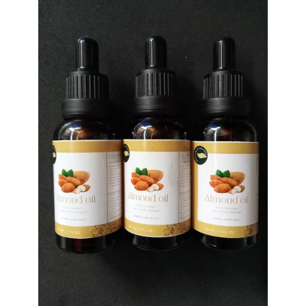 SWEET ALMOND OIL (minyak almond) face oil /serum glowing/merevitalisasi dan meremajakan kulit/kulit terasa elastis dan halus/memperbaiki dan meratakan warna kulit/ 100% organic sea nature