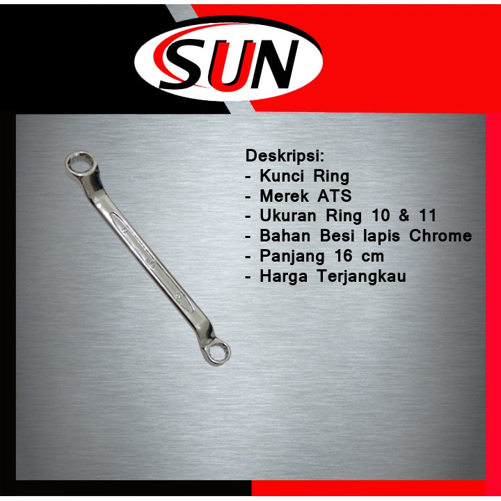 Kunci Ring Baut 10 Mm X 11 Mm Ats