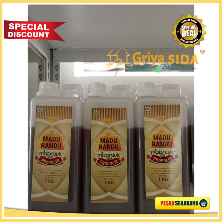 Madu randu mabruuk 1kg 1000gram Madu randu plus propolis 1 kg Mabruk PROMO