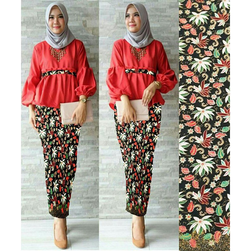 model baju muslim gamis terbaru dan modern prada batik green