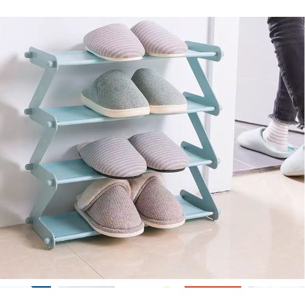 RAK SEPATU 4 Susun Shoe Rack Sandal Holder Mudah Bongkar Pasang Rak Buku Serbaguna Storage