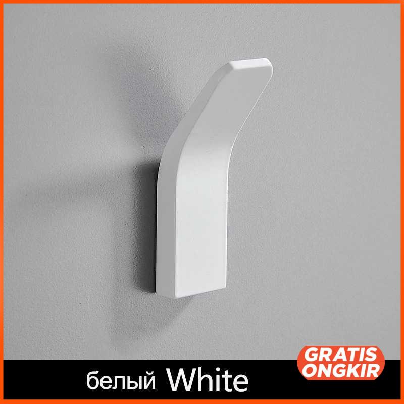 Gantungan Dinding Bathroom Wall Hook Hanger Aluminium - SH015 Putih