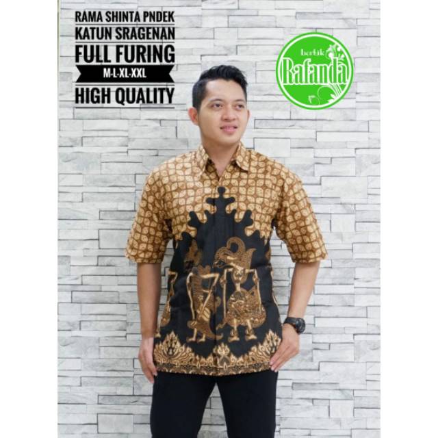 RAMA SHINTA Kemeja Batik Pria Katun Sragenan Full Furing