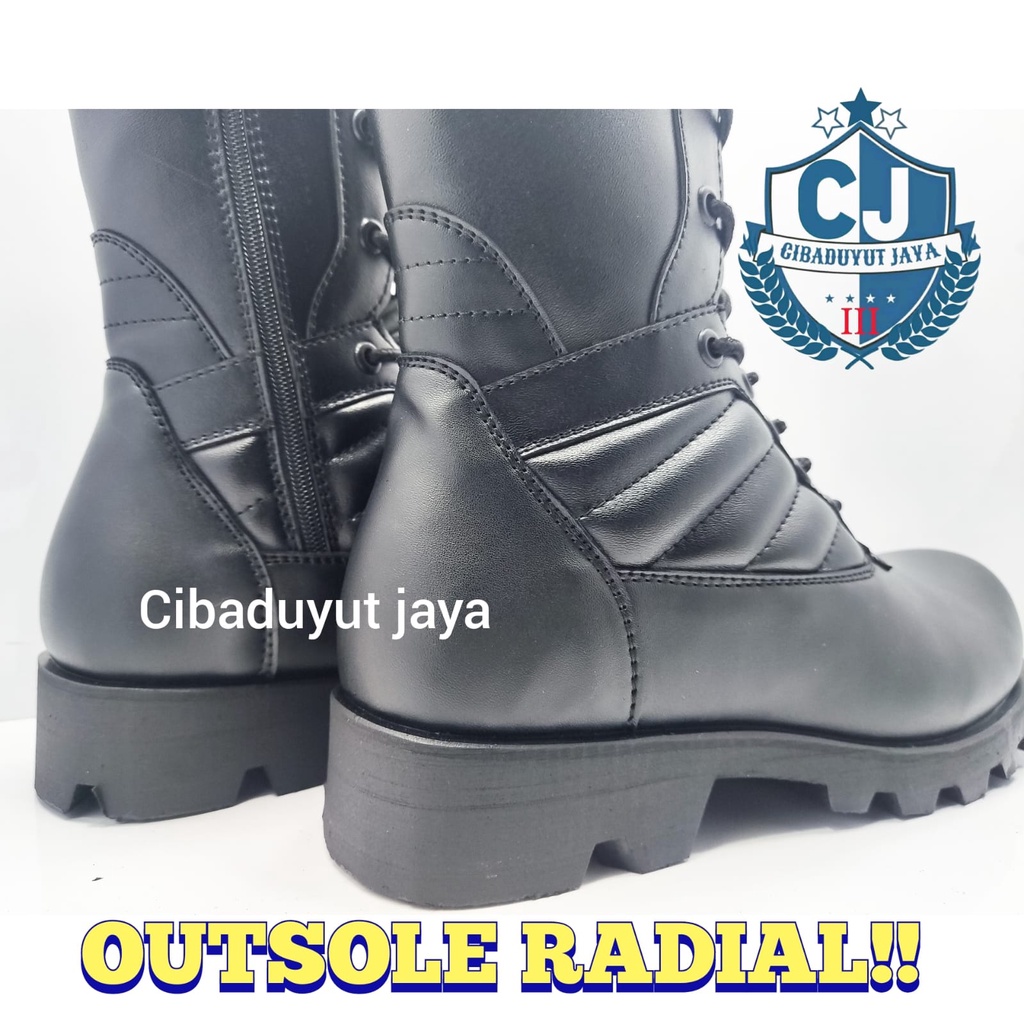 SEPATU PDL RADIAL TNI POLRI SECURITY OUTSOLE RADIAL HITAM DOFF TERLARIS!!