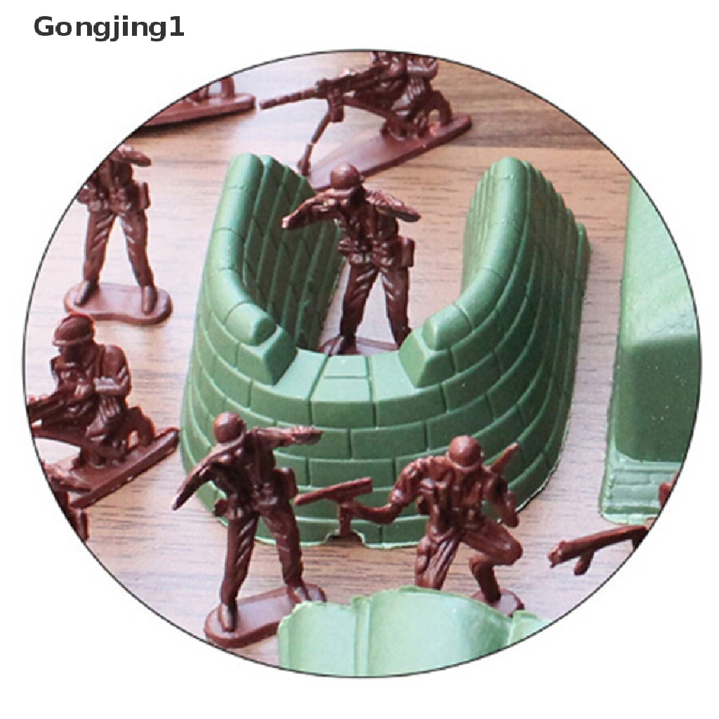 Gongjing1 100PCS Mainan Action Figure Tentara Militer Bahan Plastik Ukuran 4cm Untuk Anak