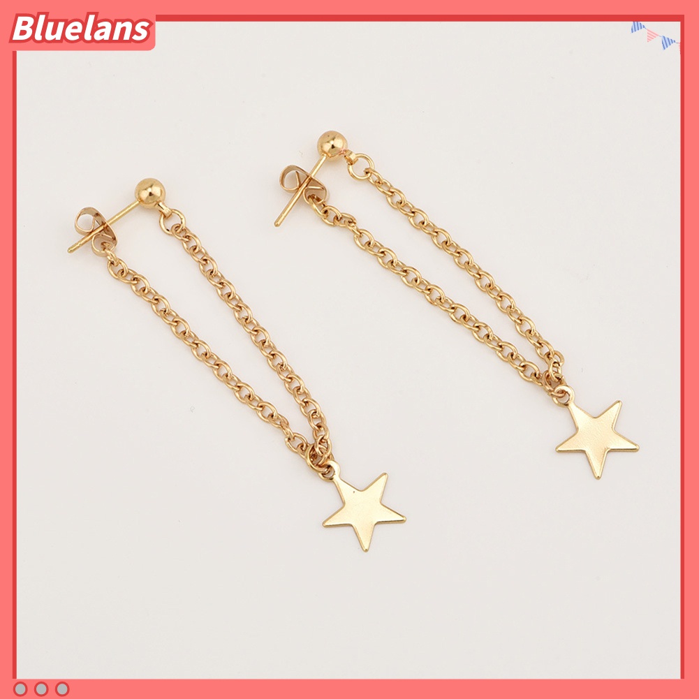 Anting Stud Rantai Rumbai Liontin Bintang Untuk Wanita