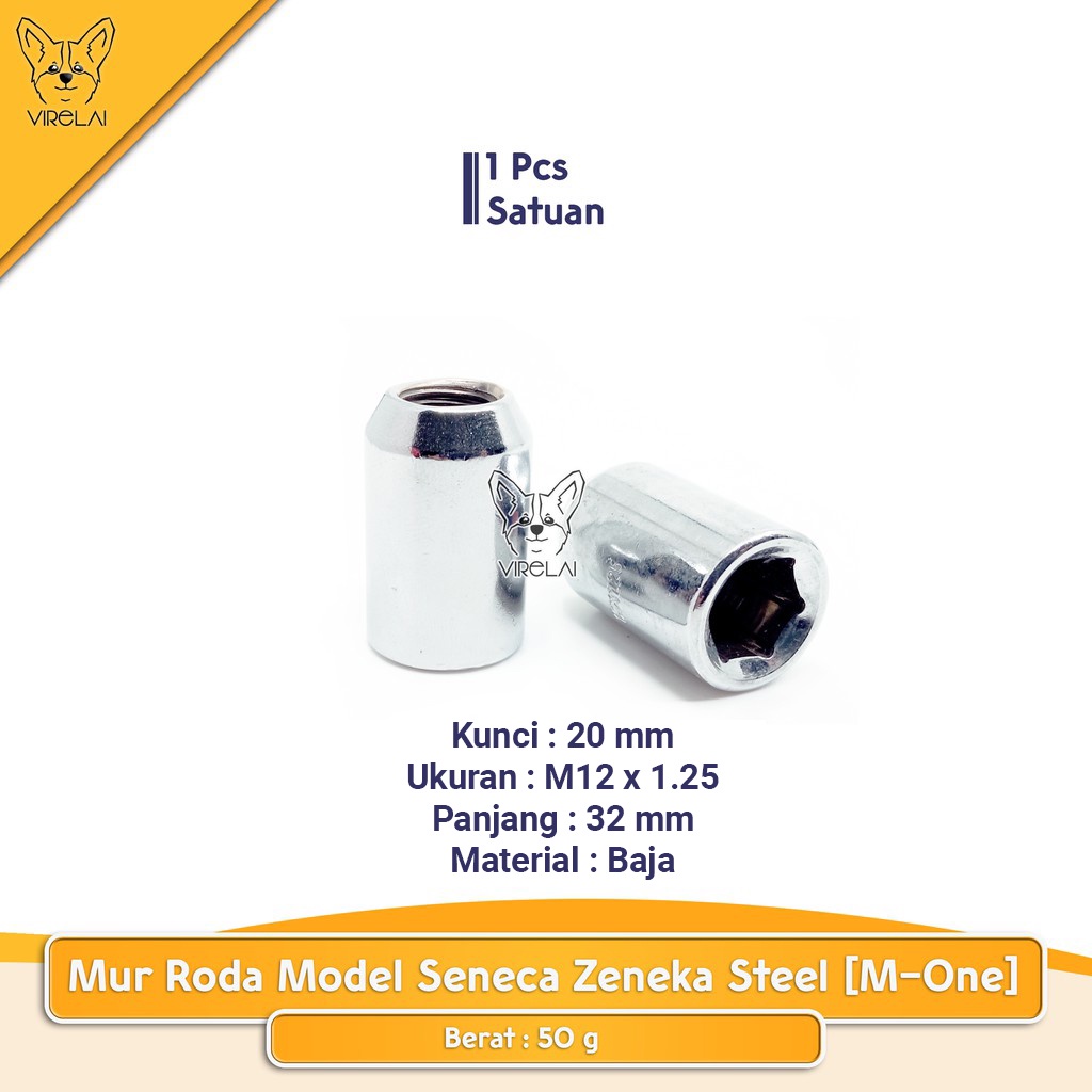 [SATUAN] Mur Roda 12 x 1.5 dan 1.25 Model Seneca Zeneka Steel [M-One]