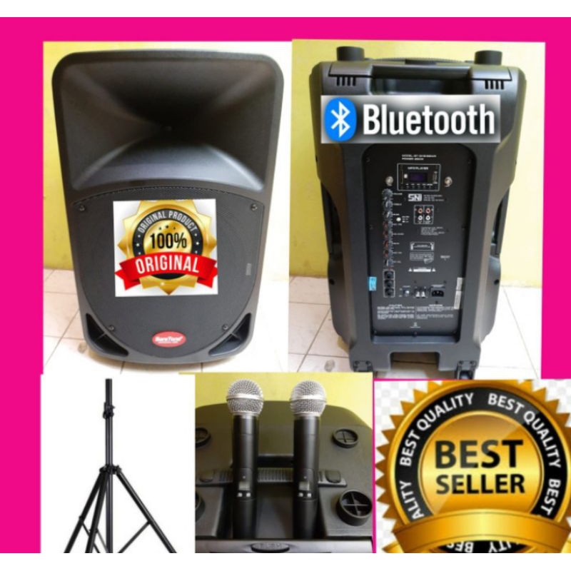 speaker portabel meeting 15 inch BARETONE 15 BWR bluetooth + bonus stand