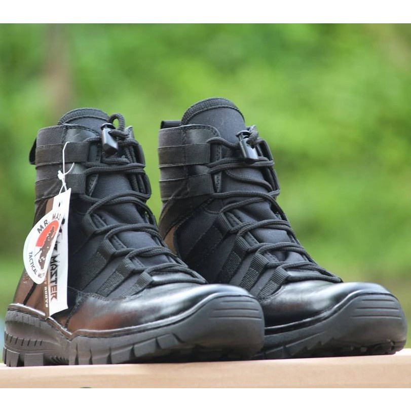 SEPATU PDL POLANTAS / SATLANTAS MODEL NINJA PENDEK KULIT SAPI ASLI MERK MR MASTER SEPATU PDL DINAS LAPANGAN TNI POLRI SECURITY SATPAM SEPATU BOOTS RIDING MOTOR PRIA DAN WANITA