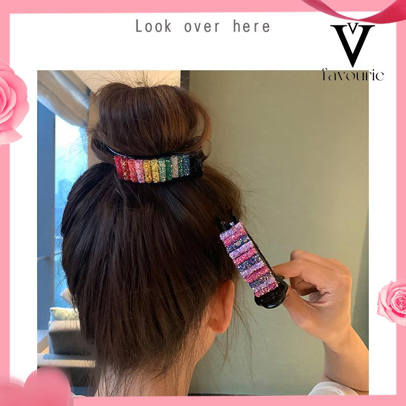 [COD]Back Head Grab Clip Cute Girl Rainbow Hair Accessories-FA