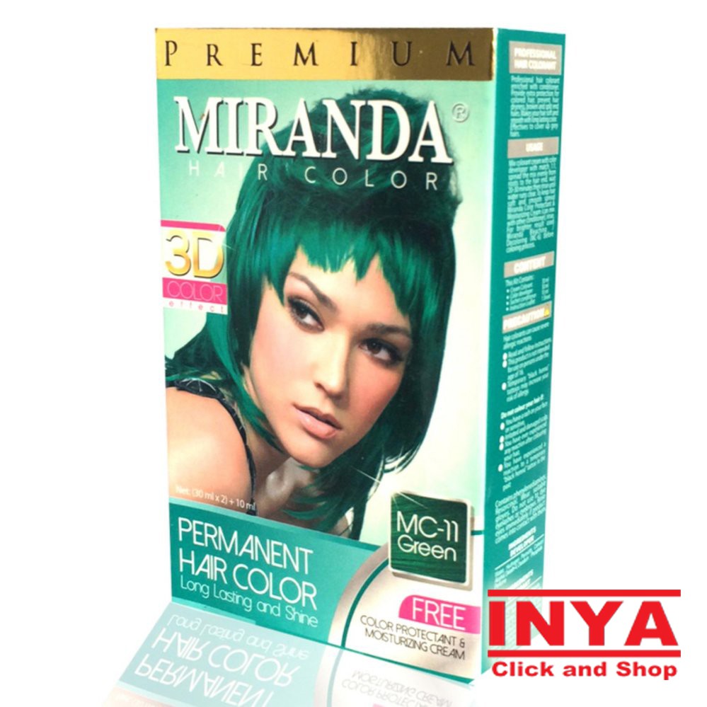 MIRANDA MC-11 GREEN - Semir Rambut (30mlx2)+10ml - Pewarna Rambut