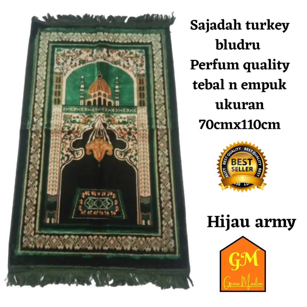 sajadah turky perfum premium hijau army