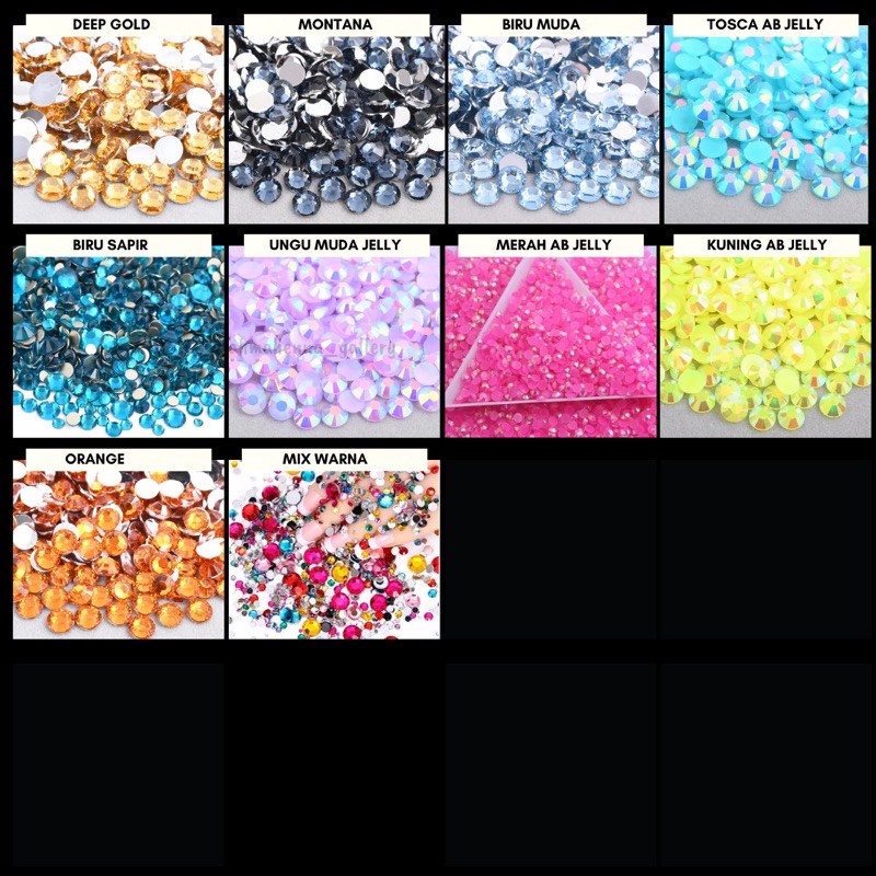 [1.000] RHINESTONE 3mm , GEMSTONE PERMATA AKSESORIS HENNA NAIL ART TASBIH DIGITAL