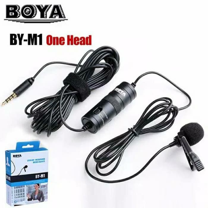 MIC CLIP ON BOYA BY- M1 BYM1 LAVALIER UNTUK KAMERA DSLR, CAMCORDER SMARTPHONE VLOG