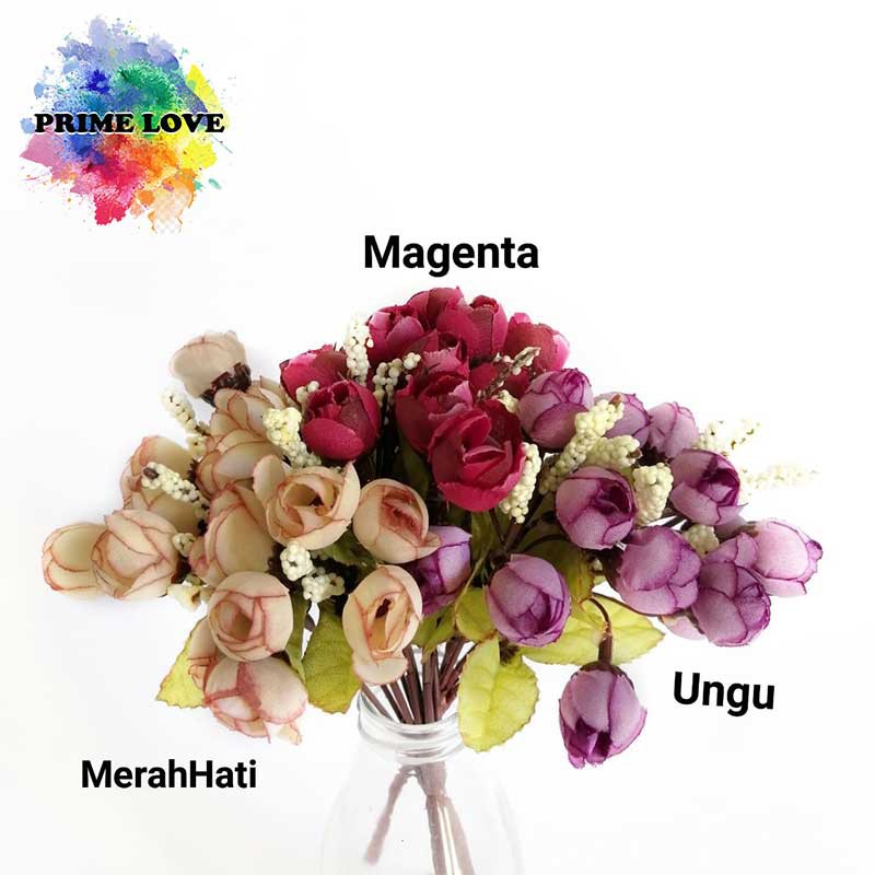 Bunga Artificial Bunga Plastik Tulip utk Dekorasi Hiasan dan Buket Wedding - AF09-6