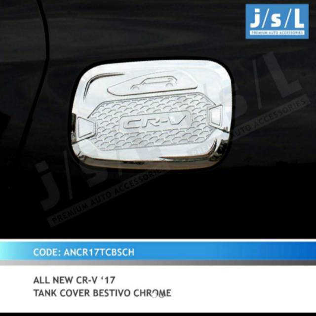 Tank cover/ tutup tangki mobil CRV turbo 2017 model bestivo chrome jsl