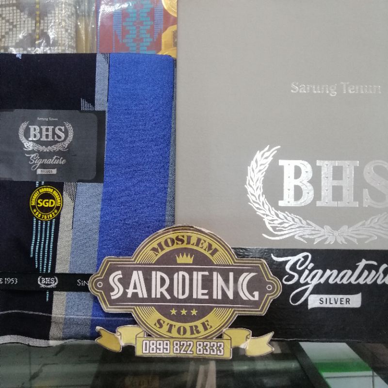 Sarung Tenun BHS Signature Silver SGD Songket Gunung Diagonal